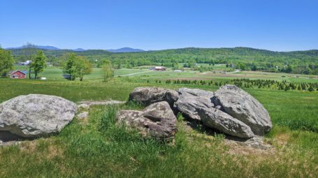 view across Isham Family Farm fields