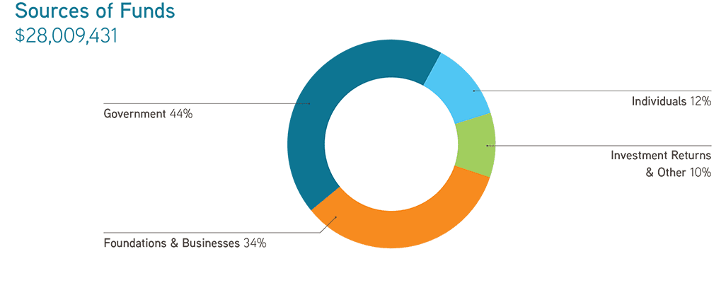 source of funds pie chart annual report