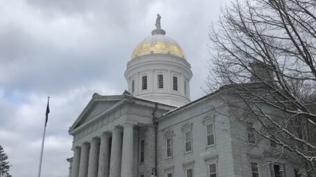 The Vermont State House in winter